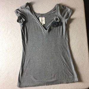 Short sleeve gilly hicks medium grey with flowers